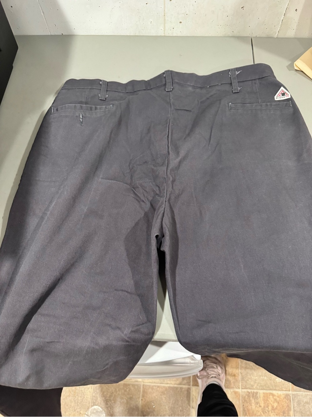 Men's Black Cargo Pants with Triangle Patch Detailing